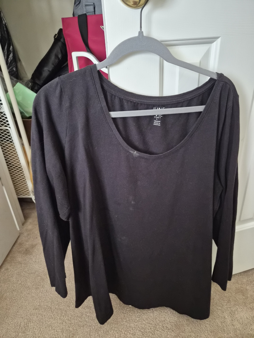 Black Scoop Neck Long Sleeve Tee by H&M